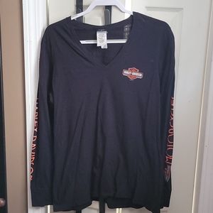 Harley Davidson v neck long sleeve shirt